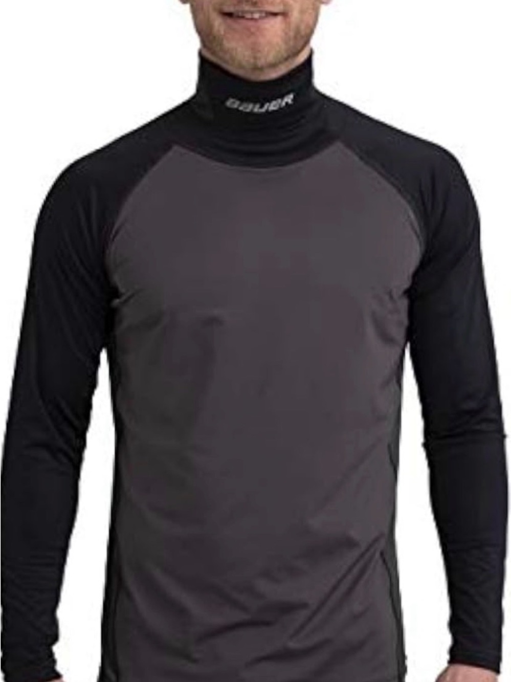Bauer Neckprotect Compression Hockey Long Sleeve Shirt With Neck Guard youth xl